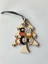 Handmade Steampunk christmas tree hanging decoration ornament Cogs bumble bee