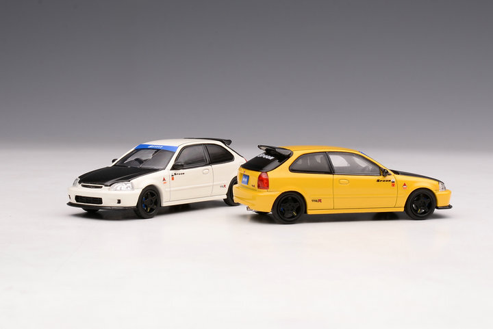 MOTORHELIX 1/64 civic ek9 SPOON 2台セット MotorHelix 1:64 Honda Civic (EK9) Type-R SPOON SPORTS in