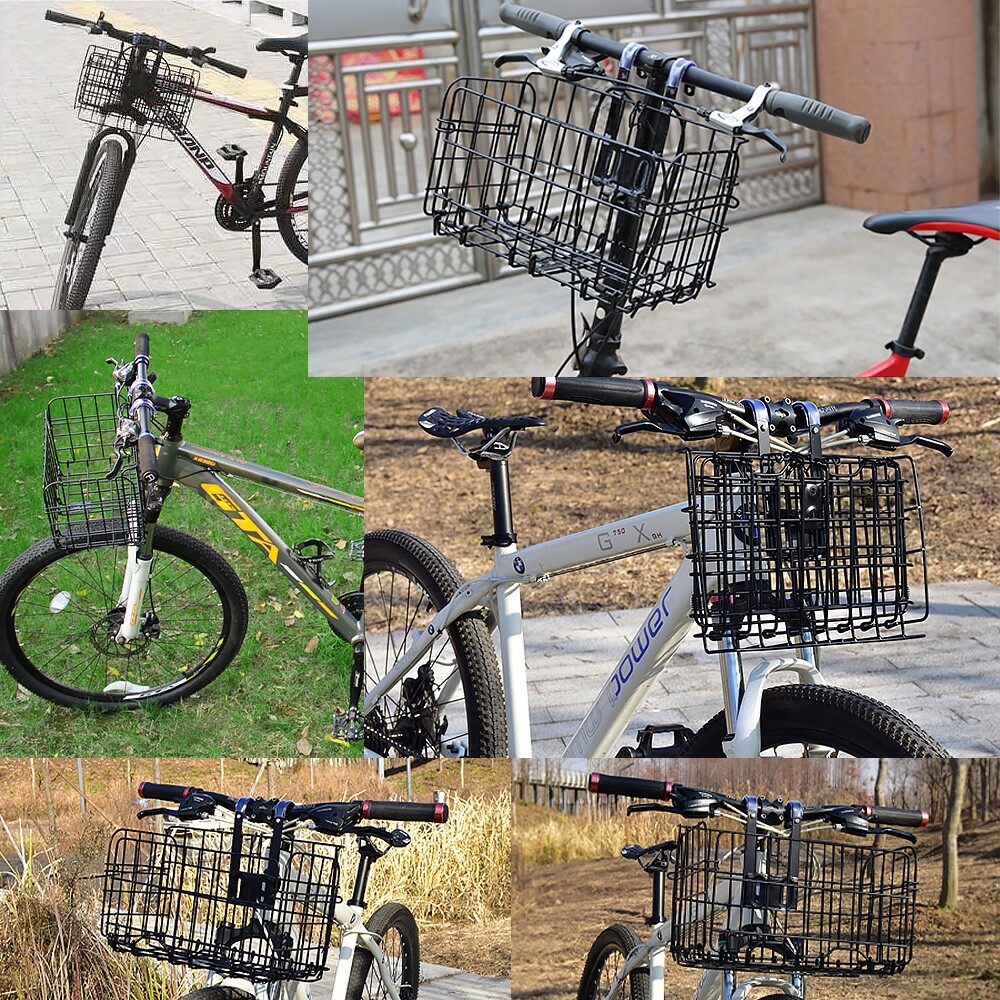 Panier Vélo Avant Détachable – Grande Capacité, Couvercle PC Noir
