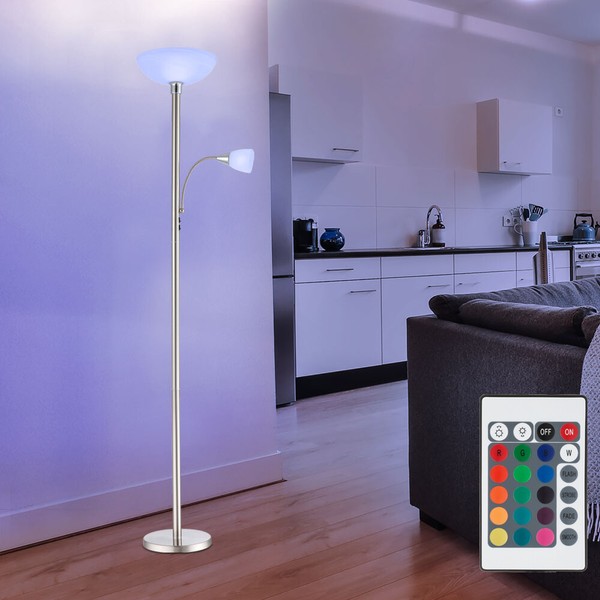 Stehleuchte Deckenfluter Stehlampe Rgb Led Fernbedienung Dimmbar Wohnzimmerlampe-image