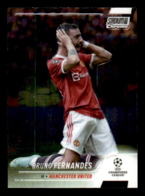2021-22 Stadium Club Chrome UEFA Champions League #18 Bruno Fernandes Man U