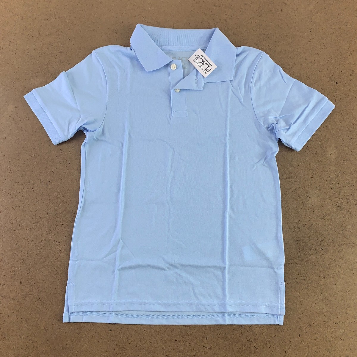 The Children's Place Boys Medium 7/8 Light Blue Uniform Soft Jersey Polo NWT