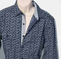 Mens Smash Shirt Button Down Buckle Designer Blue Print Med Long Sleeve $99 Mens Smash Shirt Button Down Buckle Designer Blue Print Med Long Sleeve $99