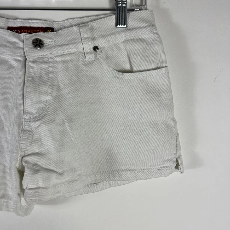 Pantalones Cortos So Jean Para Mujer 7 Blancos Denim Tiro Medio Pantalones Calientes Mezcla Algodón Elástico Foto 3 de 4