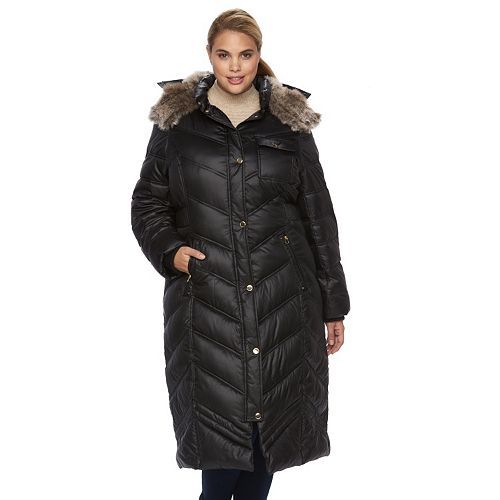Women's Plus Size Apt. 9 Quilted Hooded Puffer Commuter Coat MSRP $240 (po) - Picture 1 of 5