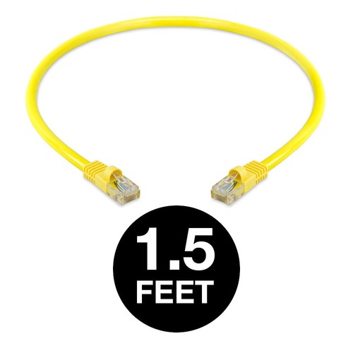LOT de cordons de raccordement jaune réseau câble Ethernet CAT5e CAT5 RJ45 - Photo 16/17