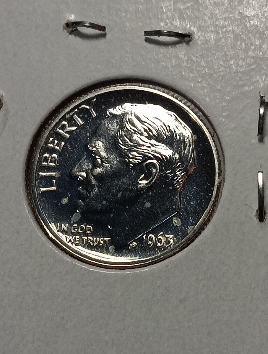 1963 ROOSEVELT DIME GEM BU Choice Full Bands J/606 | eBay