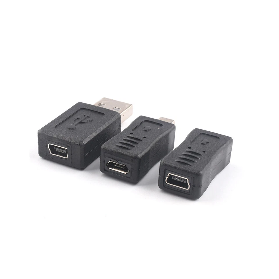 USB Micro Male to Mini Female Socket to Adapter Converter OTG Adapter -Black - Image 2 of 4