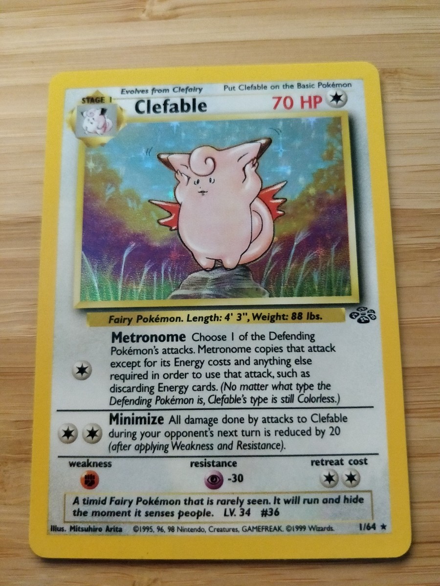 Pokmon Jungle Set Clefable Holo Card #1/64 Mint!