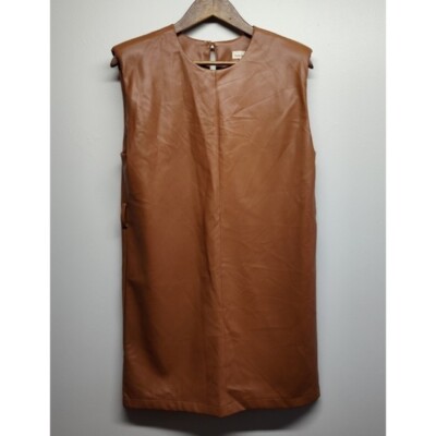 chinese dress ladies Look at You Camel Brown Faux Leather Dress, Medium - The Mint Julep Boutique