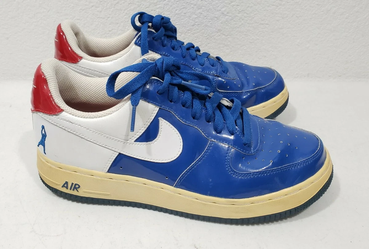 Nike Air Force 1 Sheed Low Rasheed Blue Jay White Red 306347-411 Men's Sz 8.5