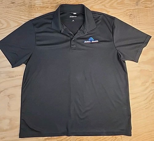 Tom Thumb Randalls Logo Black Polyester Lightweight Polo Shirt Mens 3XL