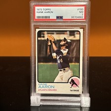 1973 Topps Baseball #100 Hank Aaron PSA 7 NM HOF Braves Near Mint