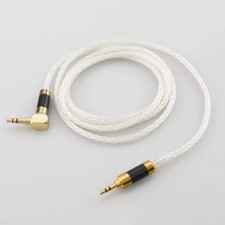 8 Cores Pure Silver Cable 2.5mm Stereo To 3.5mm 1/8" TRS Stereo Male Audio Cord