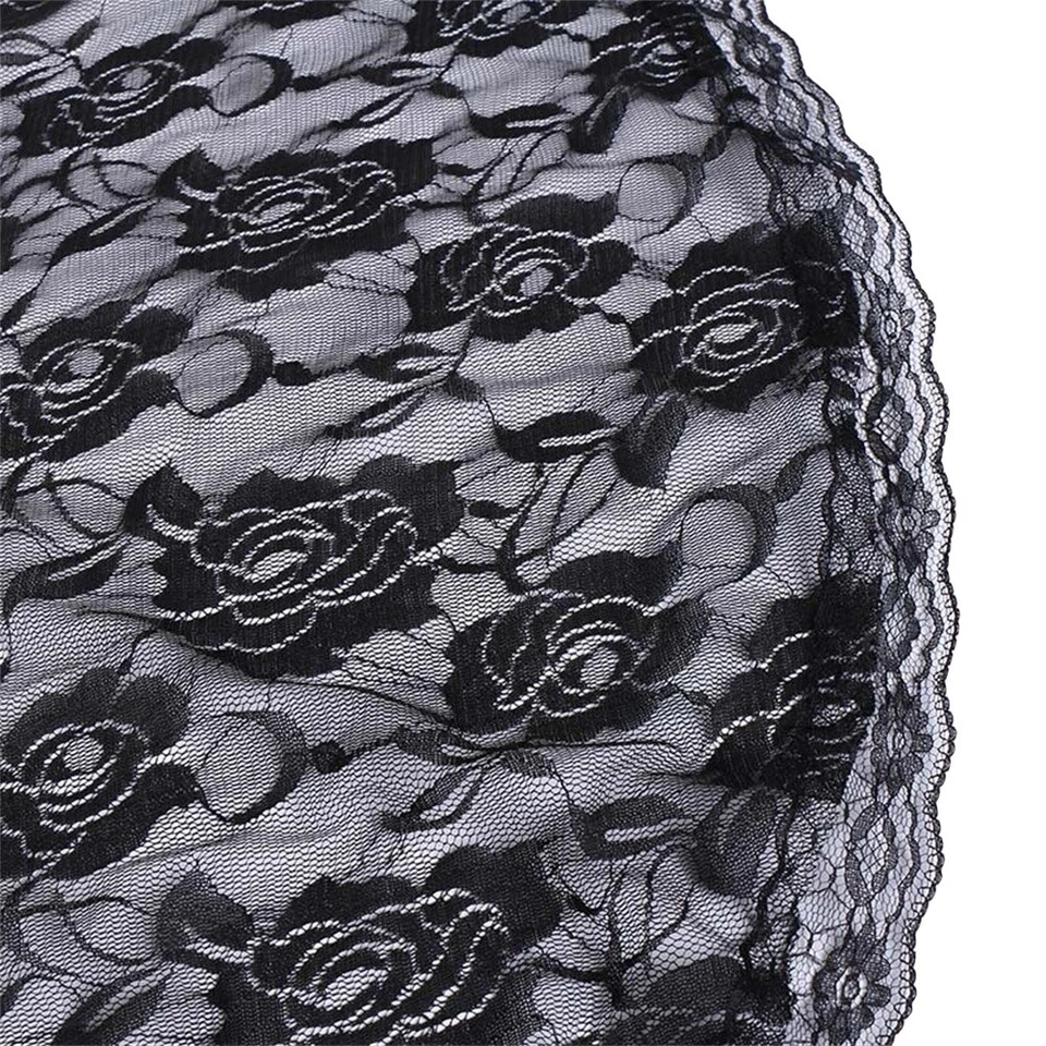 Elegante Damen Spitze Blume Schulterlang Kurz Kreisförmig Hochzeit Brautschleier - Bild 4 von 4