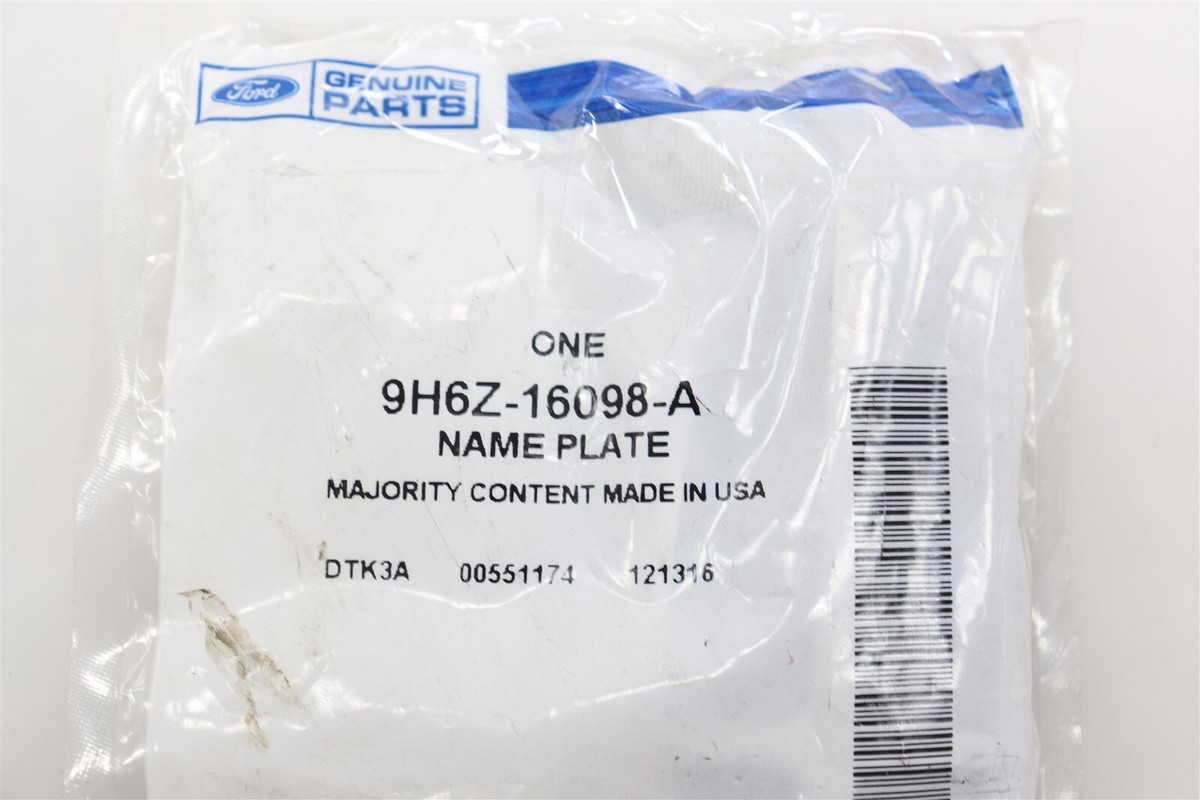 NEW OEM Ford Passenger Side Fender Emblem 9H6Z-16098-A