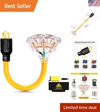 Heavy-Duty 30A to 15A Generator Adapter Locking Cord for RV and Outdoor Use