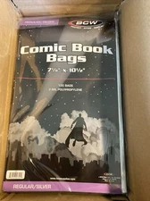 200 BCW Silver Age Comic Book Poly Bags - 7 1/8 X 10 1/2 - 2 mil Archival Safe