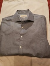 Michael Kors Long Slv Button Front Casual Dress Shirt MENS 16.5 32/33 Blue Check