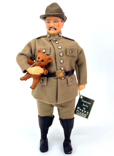 Peggy Nisbet 1983 LE Teddy Roosevelt w Friend Bear Costume Doll Boxed Tag 8in - Picture 2 of 23