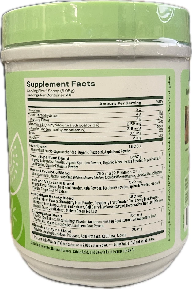 Bloom Greens & Superfoods, polvo con sabor a kiwi fresa, 48 porciones Foto 2 de 2