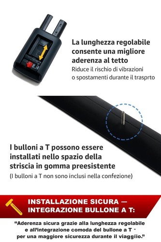 Citroën C-Crosser 2007–2013 Barre Tetto Alluminio Nero con Blocco 2PCS Portatutt - Imagen 8 de 14