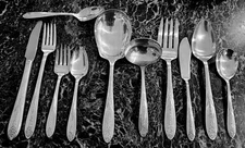1930 National Silver Co Silverplate Flatware Princess Royal Set 46 Pieces