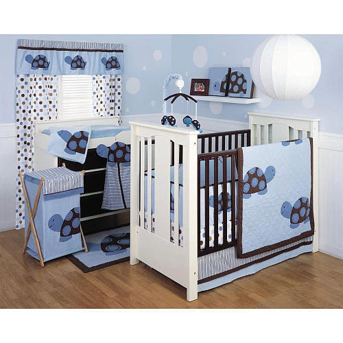 Arte de pared de lona de tortuga mod Kidsline de 2 piezas decoración de habitación infantil puntos azules marrones Foto 2 de 2