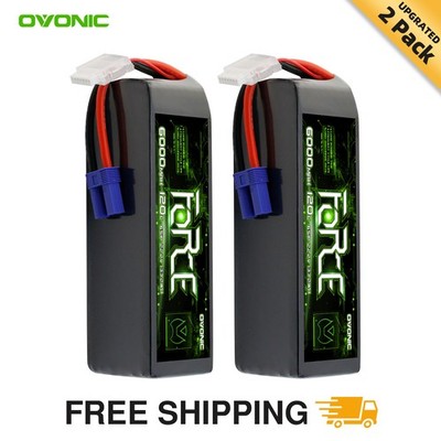 2X Ovonic Force 6000mAh 120C 22.2V 6S Lipo Akku EC5 Plug Für 8S vehicles RC Car