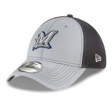 Authentic MLB Milwaukee Brewers Neo Gray Out New Era 39Thirty Flex Hat Cap