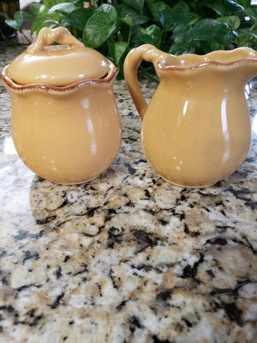 Park Designs Village Collection Dijon Sugar And Creamer Container Elegant Pair - Picture 1 of 10