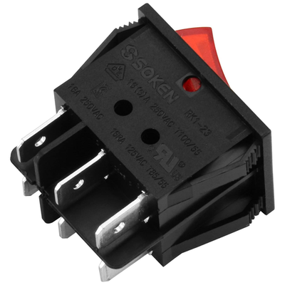 Aexit AC 15A 250V Red Light On / Off I/O 2 Position SPST Rocker Switch 3 Terminals (Voyant Rouge AC 15A 220V Allumé ON-OFF I/O 2 Positions Interrupteur à Bascule SPST