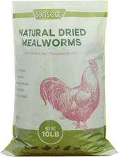 10 LB Dried Mealworms, 100 Natural, Non-GMO Mealworms for Chickens-High