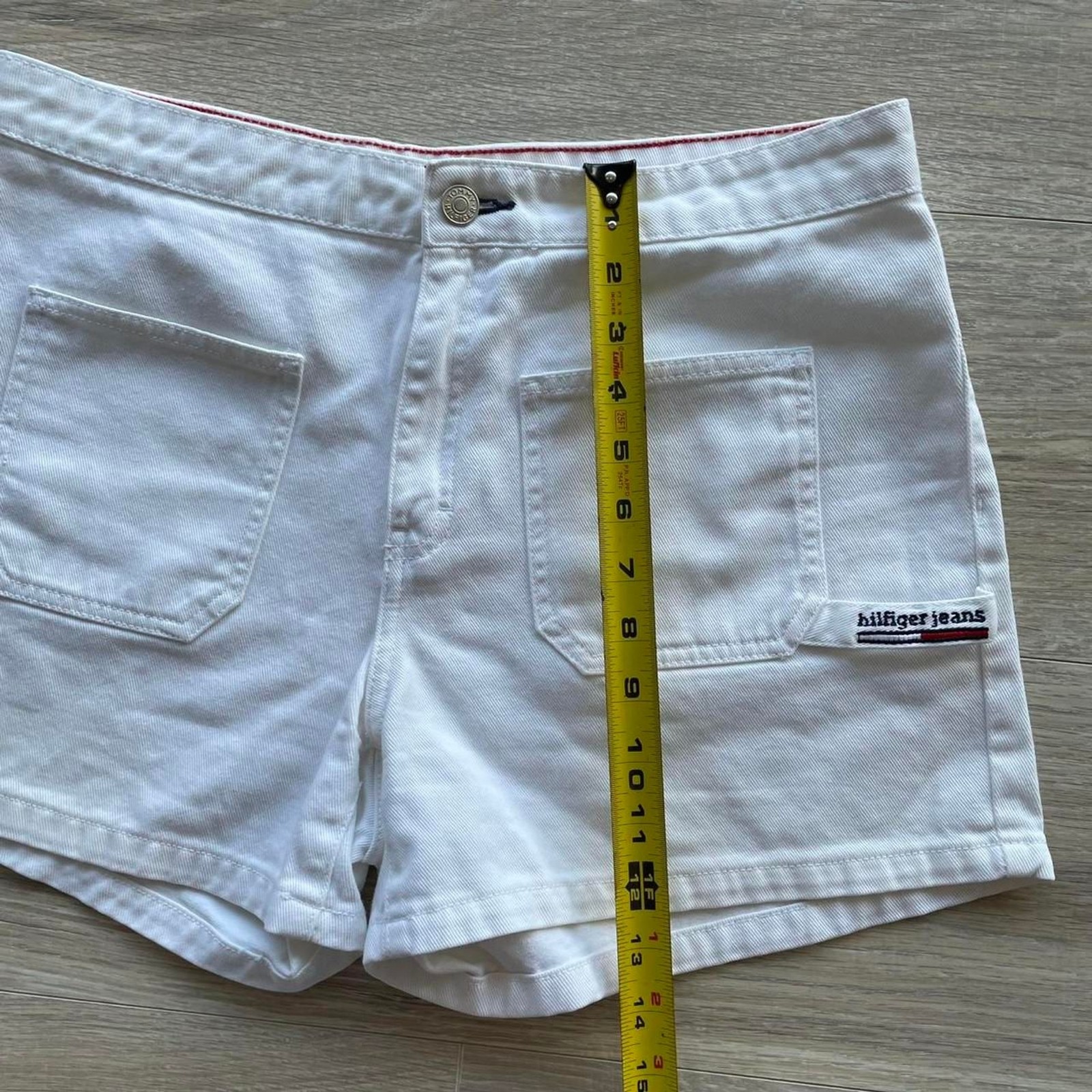 Tommy Hilfiger White Denim Carpenter Shorts Vintage Y2K Women's 8 90's Classic  thumbnail 4