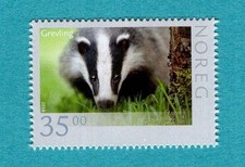 Stamp 2014 Wildlife Grevling (blaireau) neuf** TBE (timbre de Norvège) NOREG