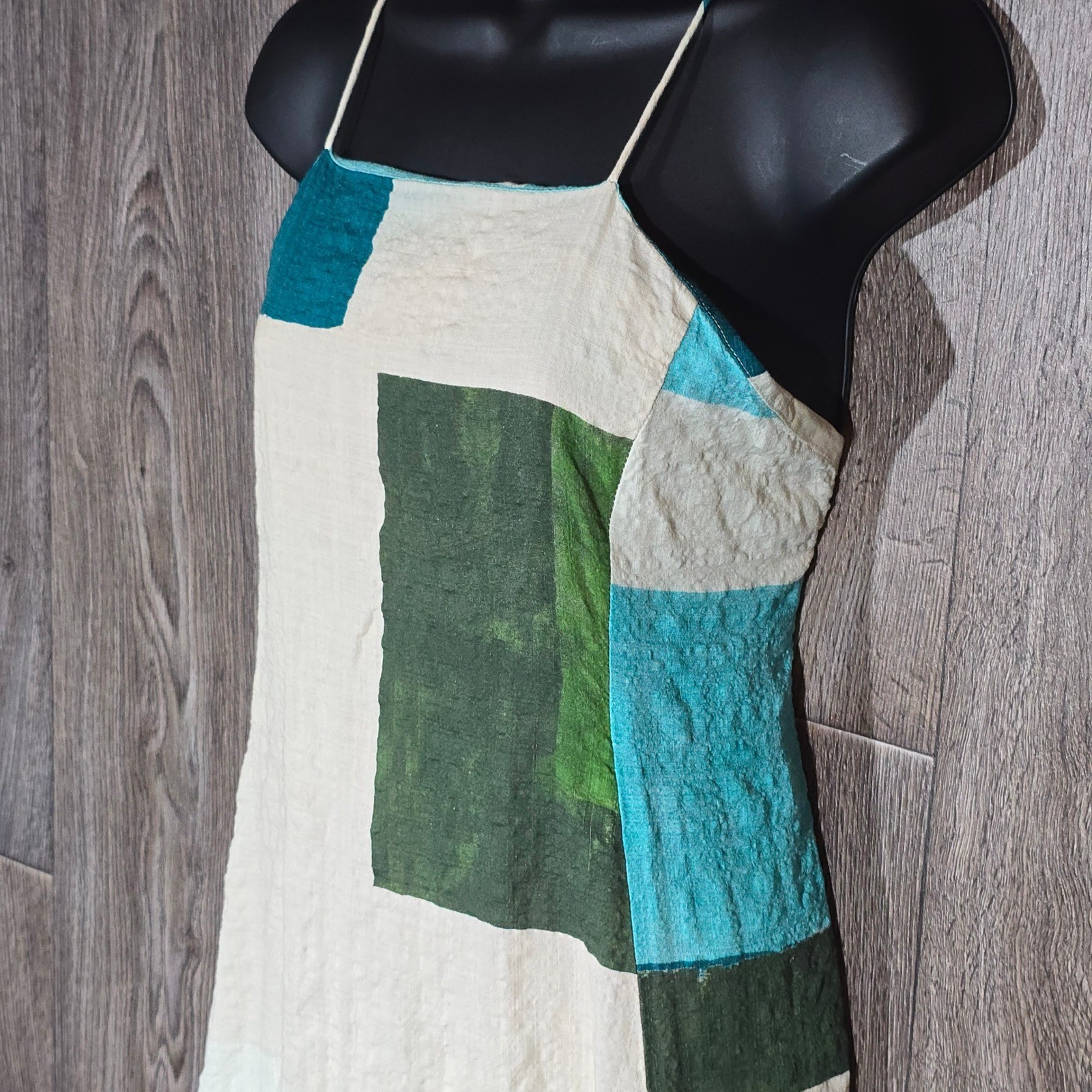 BANANA REPUBLIC Square Neck Colorblock Patchwork Maxi Dress XXS Petite