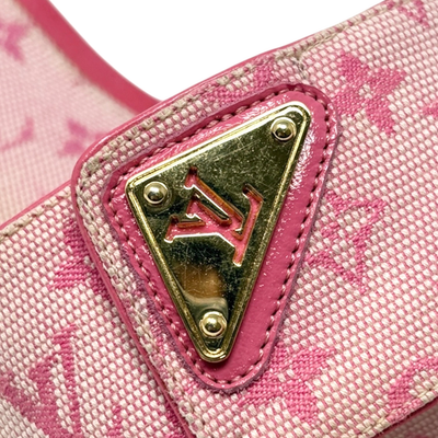 LOUIS VUITTON Vintage LV Logo Monogram Mule Sandals #37 Pink Gold