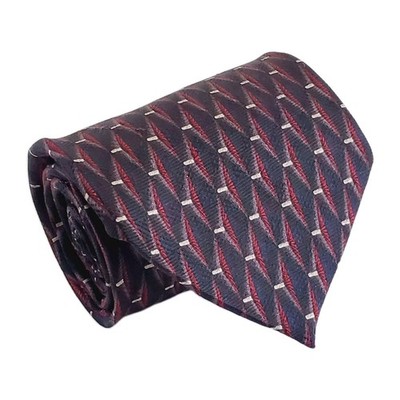 J.Z. Richards Red & Black Geometric Pattern Men's Silk Neck Tie Jacquard