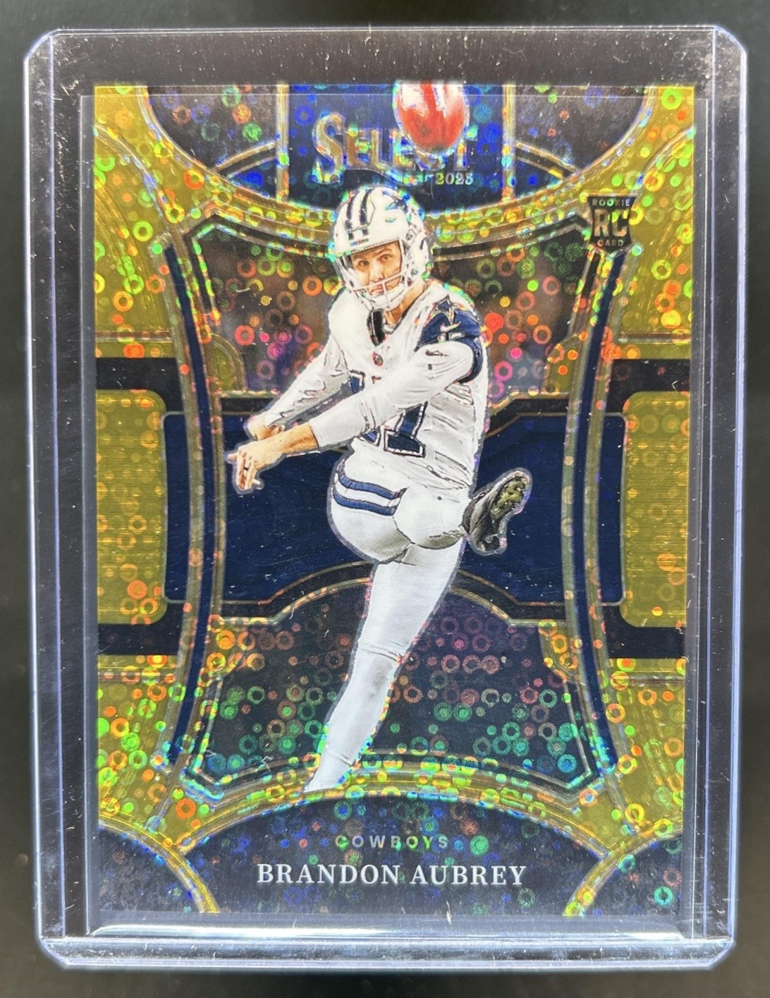 2023 Panini Select Brandon Aubrey Disco Gold Prizm RC Suite #/10 Cowboys