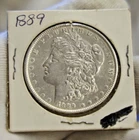 1889 US Morgan Silver Dollar $1 AU (Cleaned)