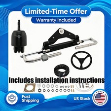 Hydraulic Outboard Steering Kit, 100HP Helm Pump Marine Boat Hydraulic