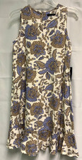 Tommy Hilfiger Linen Blend Floral Sleeveless Shift Dress sz 4