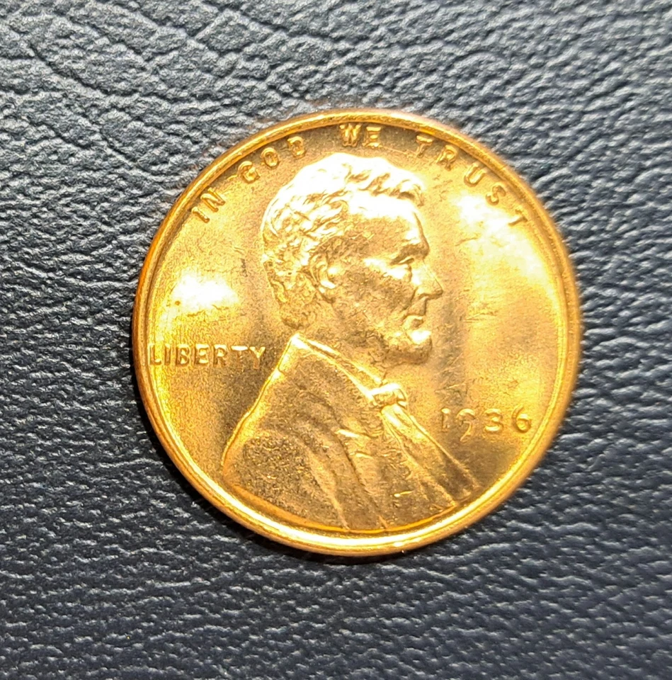 1936-S, 1936-D, 1936-P, Lincoln Wheat Penny,Set Of 3, Brilliant Uncirculated Red - Image 3 of 4