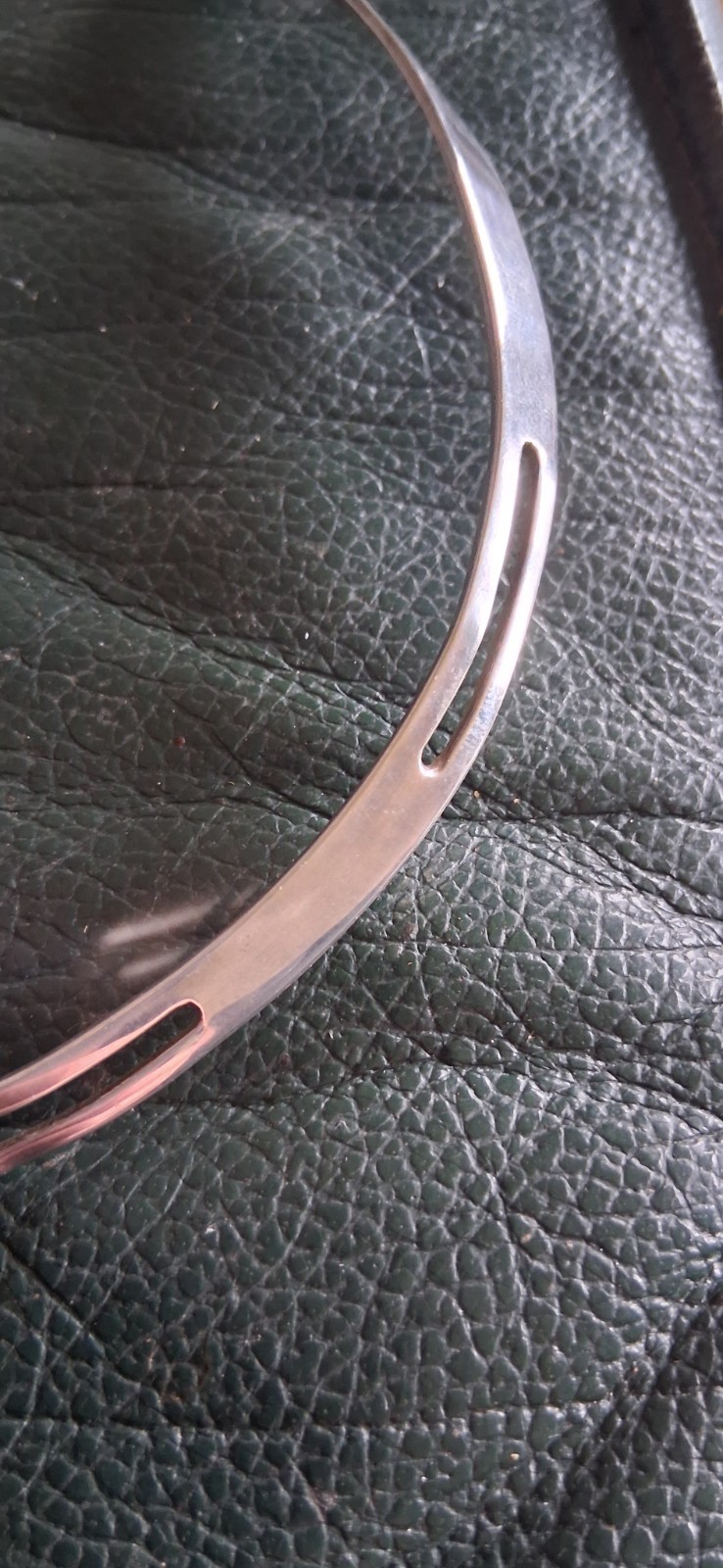 Stone Torque 925 Sterling Silver Open Collar Torque Choker Necklace, No Stone ...