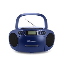 Emerson Portable CD Player Boombox with Cassette Combo, Tape Blue