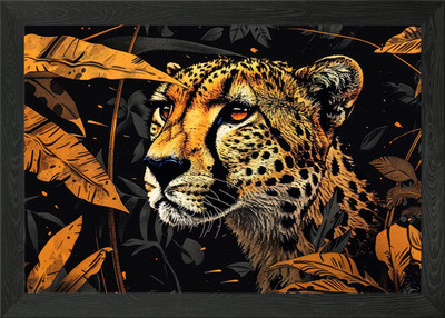 Leopard im Dschungel, Tierwelt Gepard gerahmtes Wandbild Poster Leinwanddruck Bild