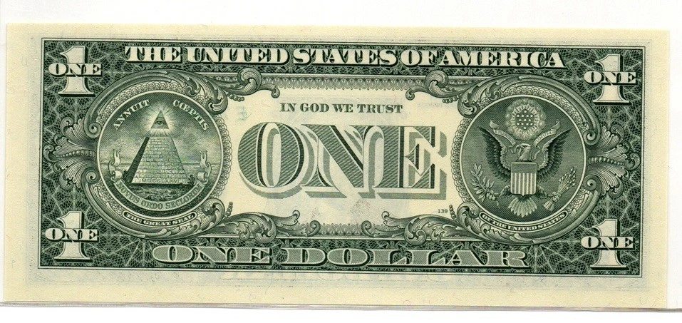 $1 2003 -- FANCY - 7-STRAIGHT NEAR-SOLID (E74444444J) - Seven FOUR's - ChCU - Image 3 of 3