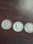 1942 Mercury Dime Set P,D, And S Coins Perfect For Your Album