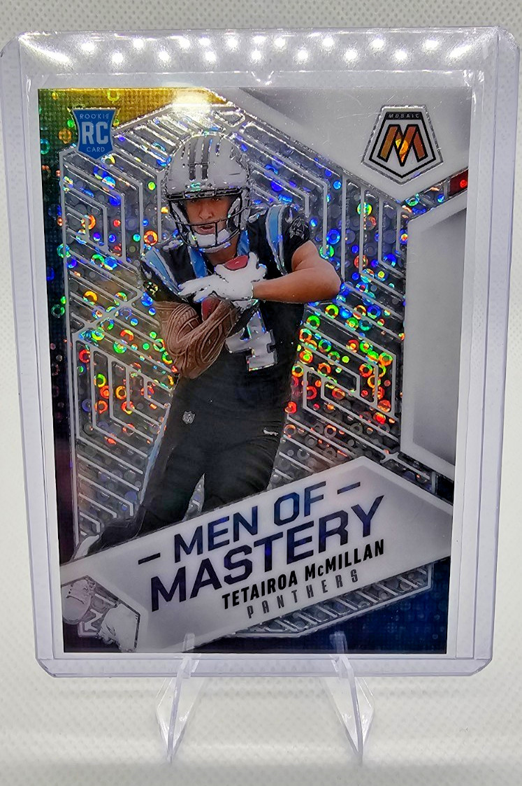 2025 Mosaic Men Of Mastery Tetairoa McMillan RC No Huddle Disco / Panthers SP