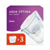 Aqua Optima Liscia Water Filter Jug & 3 Evolve+ Filter Cartridges 2.5L White - F